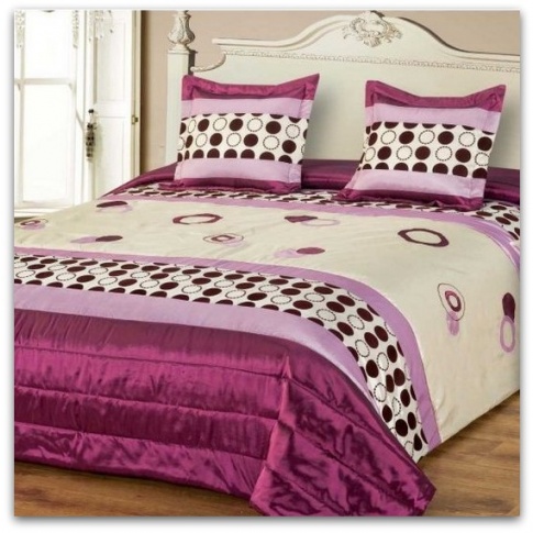 Narzuta satynowa na łóżko purple 180x220 w sklepie Dedekor.pl