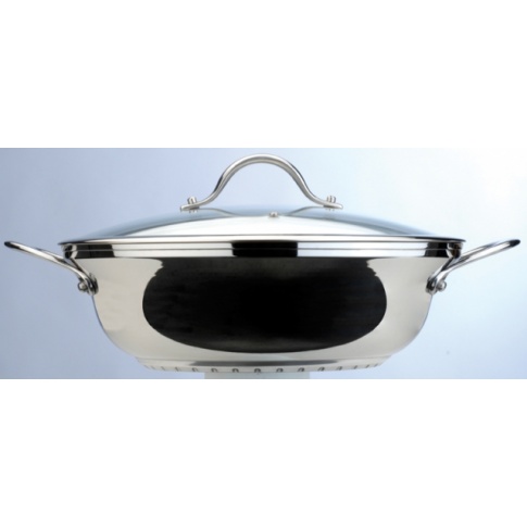 Wok Tulip 32cm 5,4L szklana pokrywa Berghoff 1101224 w sklepie Dedekor.pl