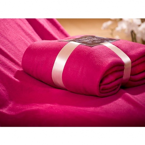 Koc z polaru Milutek Różowy 130/170 cm  w sklepie Dedekor.pl