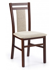 Modne krzesło drewniane Hubis ciemny orzech