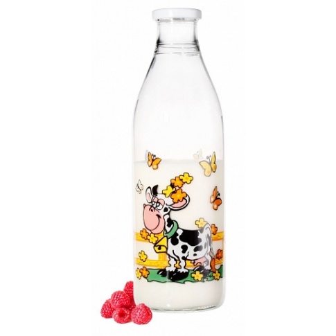 Butelka na mleko łąka z krową w sklepie Dedekor.pl
