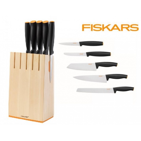 Fiskars Zestaw 5 noży w bloku Functional Form 1014211 w sklepie Dedekor.pl