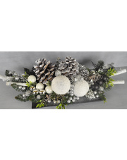 Stroik dekoracyjny świąteczny białe kule