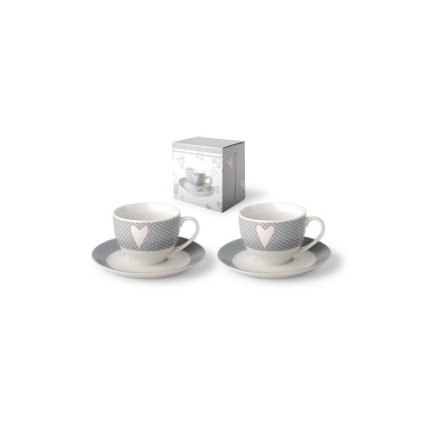 Komplet 2 filiżanek ze spodkami AMELIE OUTLET espresso w sklepie Dedekor.pl