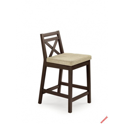 Stylowe krzesło barowe MAURI - ciemny orzech w sklepie Dedekor.pl