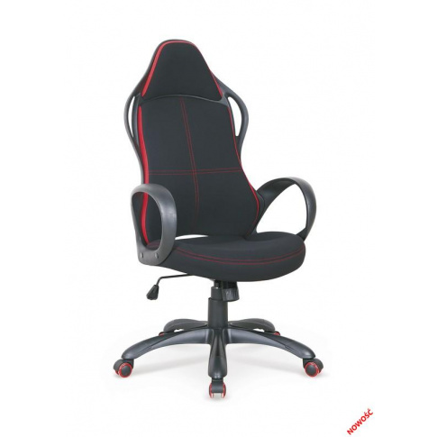 Stylowy fotel gabinetowy REON czarno-czerwony w sklepie Dedekor.pl