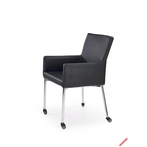Komfortowe krzesło na kółkach PRESTO - czarne w sklepie Dedekor.pl