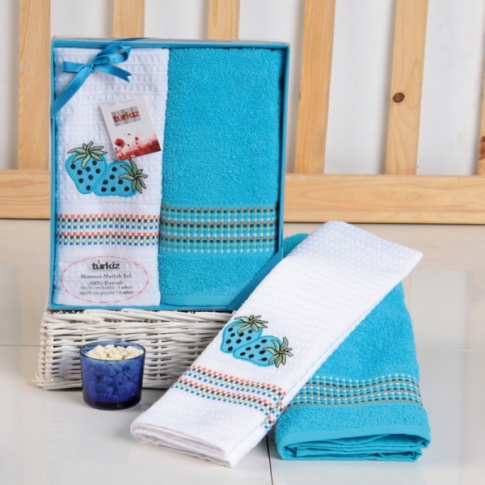 Zestaw ręczników kuchennych PIXI niebieski w sklepie Dedekor.pl