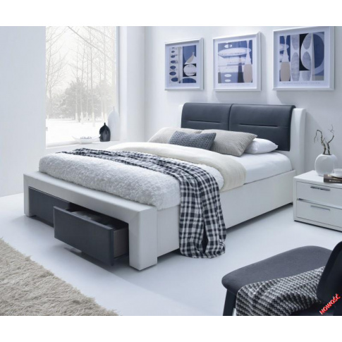 Komfortowe łóżko tapicerowane MODEO - eco skóra w sklepie Dedekor.pl
