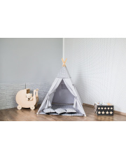 TIPI namiot szaro szary wigwam domek poduszki