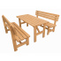 Komplet mebli ogrodowych stół + 2 ławki w sklepie Dedekor.pl