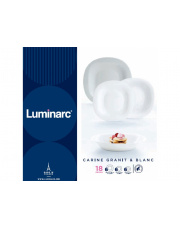 Komplet obiadowy Carine 18-elementowy biało-szary LUMINARC