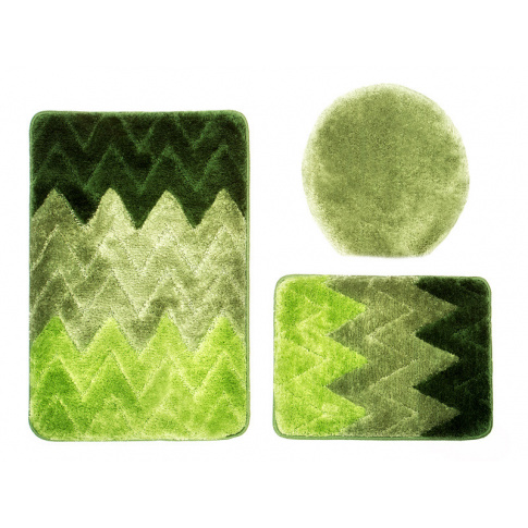 Zestaw dywaników łazienkowych ZIG ZAG zielone w sklepie Dedekor.pl