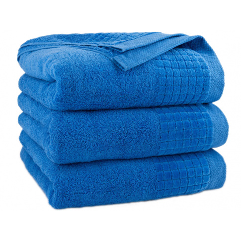 Ręcznik z bawełny PAULO 70 x 140 cm Niebieski chaber w sklepie Dedekor.pl