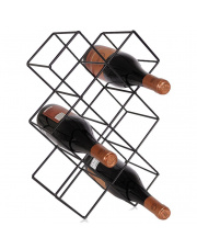 Stojak na wino na 8 butelek metalowy czarny 42,5x15,5x28,8 cm