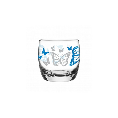Szklanka 260 ml motyle niebieska w sklepie Dedekor.pl