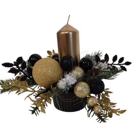 Stroik dekoracja świąteczna czarno-złoty 23/005 w sklepie Dedekor.pl