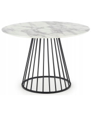 Stół okrągły Halmar Brodway 110 x 75 cm czarno-biały