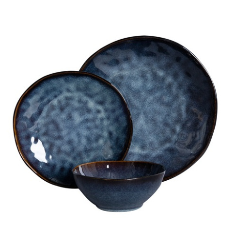 Nowoczesny  komplet obiadowy ceramika 18cz Kerra w sklepie Dedekor.pl