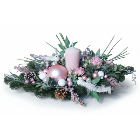 Stroik dekoracja Świąteczna różowowa 25/08 w sklepie Dedekor.pl