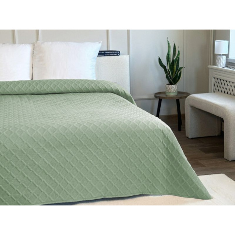 Narzuta na łóżko 3D 220x240 oliwkowa w sklepie Dedekor.pl