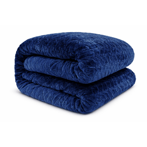 Gruby ciepły koc granatowy Erlla 150x200cm   w sklepie Dedekor.pl