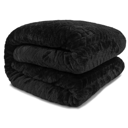 Gruby ciepły koc czarny Erlla 150x200cm   w sklepie Dedekor.pl