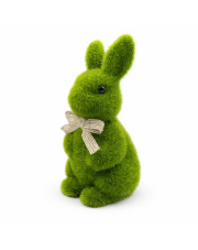 Zając wielkanocny figurka flokowany zielony  w sklepie Dedekor.pl