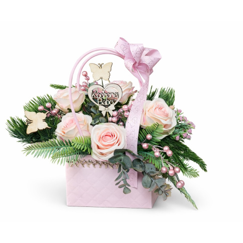 Flower box z kwiatami na imieniny, urodziny  w sklepie Dedekor.pl