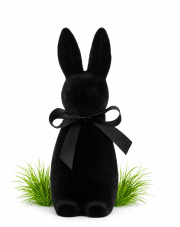 Zając flokowany czarny 30cm welurowy dekoracja w sklepie Dedekor.pl