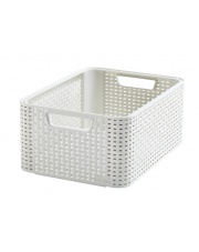 Kremowy kosz dekoracyjny Style Rattan 28,5x19x13