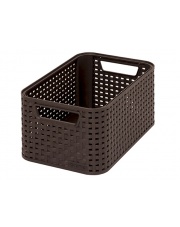 Plastikowy koszyk ozdobny Style Rattan 28,5x13x19 brązowy