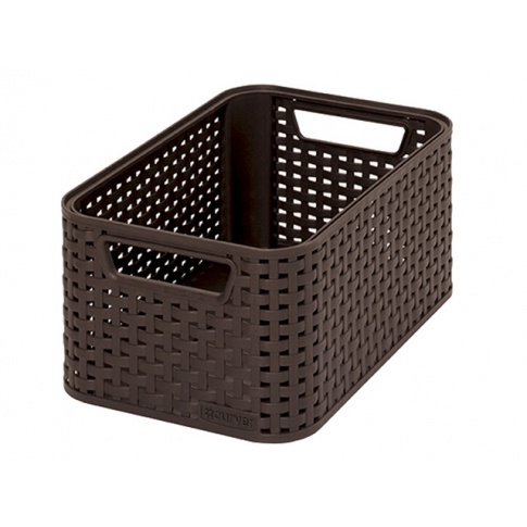 Plastikowy koszyk ozdobny Style Rattan 28,5x13x19 brązowy w sklepie Dedekor.pl