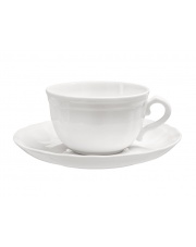 Porcelanowa filiżanka ze spodkiem Castel biała 220ml