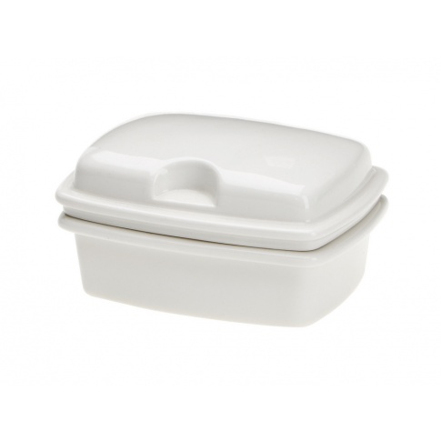 Porcelanowa maselnica z pokrywką ecru w sklepie Dedekor.pl