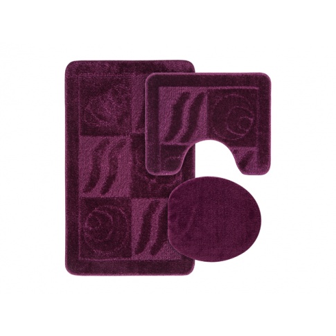 DYWANIKI ŁAZIENKOWE FIOLETOWE 3 CZĘŚCIOWE w sklepie Dedekor.pl