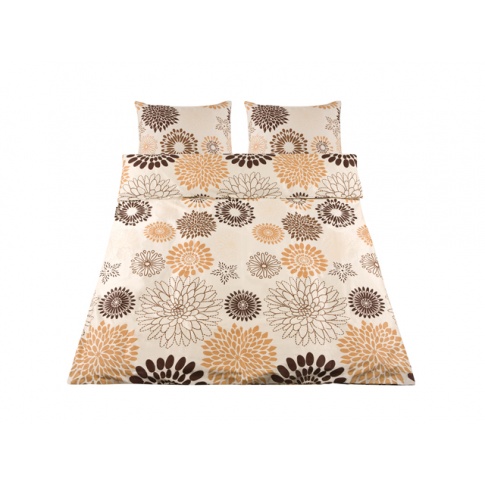 Zestaw pościeli z satyny MODERN FLOWER BEŻ 220x200 w sklepie Dedekor.pl