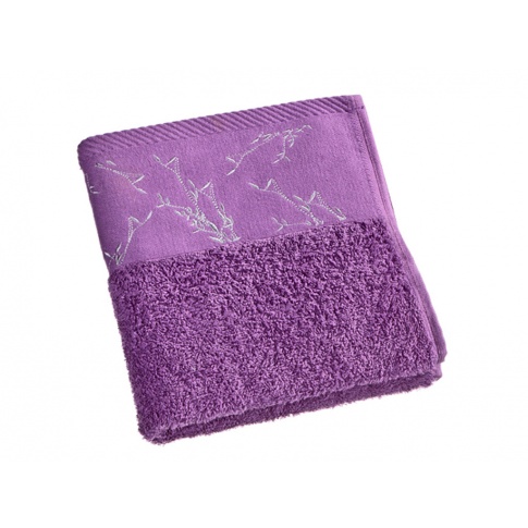 Fioletowy ręcznik haftowany Autumn Leaves 140x70 w sklepie Dedekor.pl