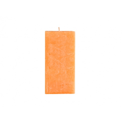 Ozdobna świeca zapachowa Rustic pomarańczowa kostka duża 6,5x6,5x14 w sklepie Dedekor.pl