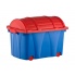 Plastikowy kufer na kółkach z pokrywą 57x37x41 niebiesko-czerwony w sklepie Dedekor.pl