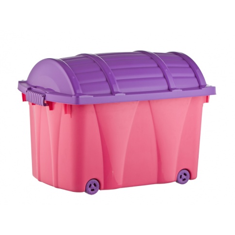 Praktyczny kufer z przykrywką na kółkach 57x37x41 plastikowy w sklepie Dedekor.pl