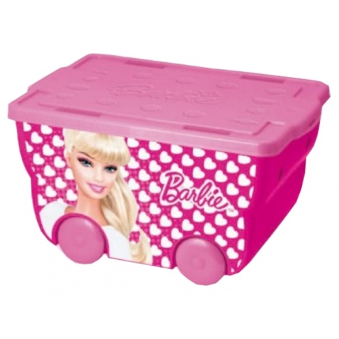 Dziecięcy kuferek na zabawki Barbie 59,5x40x32 na kółkach w sklepie Dedekor.pl