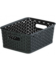 Dekoracyjny kosz plastikowy My Style 8l ciemny brąz
