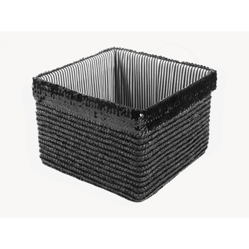 OZDOBNY KOSZ GLIMMER BLACK 25X25X18CM w sklepie Dedekor.pl