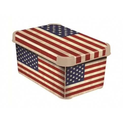 Dekoracyjne pudełko z przykrywką Flaga Amerykańska 29,5x19,5x13,5 w sklepie Dedekor.pl