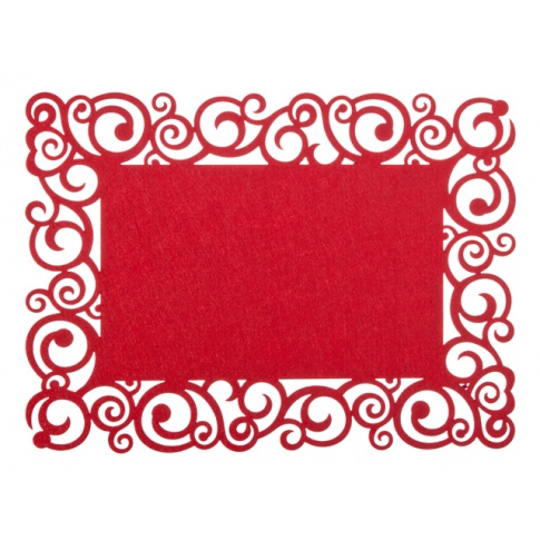 Dekoracyjna mata filcowa na stół 30x40 czerwona w sklepie Dedekor.pl