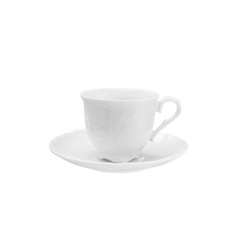 Porcelanowa filiżanka espresso ze spodkiem Rococo 100 ml w sklepie Dedekor.pl