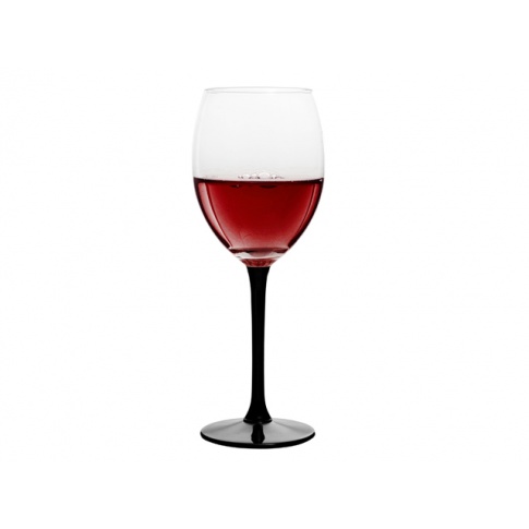 Komplet 6 kieliszków do czerwonego wina Onyx 330 ml czarna nóżka w sklepie Dedekor.pl