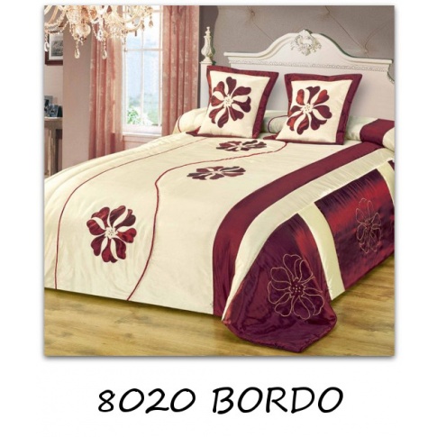Narzuta na łóżko Elana 200x220 kremowo-bordowa w sklepie Dedekor.pl
