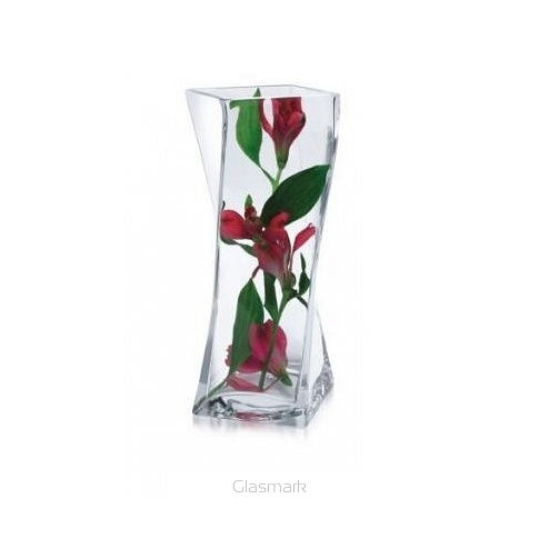 Ozdobny wazon szklany Twister 10x10x25 w sklepie Dedekor.pl
